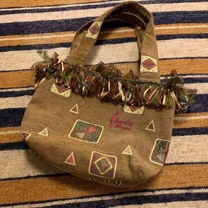 Charlie Bags Mini Tote Purse Tapestry Fabric Artsy Fringe Tassel‎ Funky